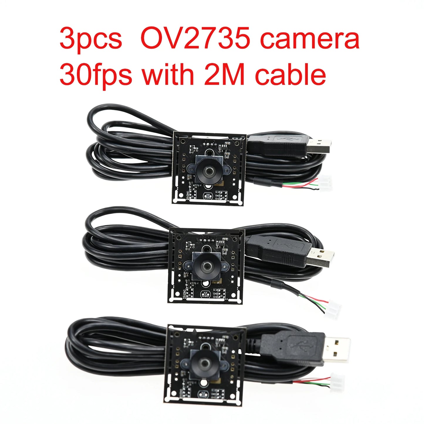 GXIVISION 3PCS IMX179/OV2735/OV9732 100 Degree 1MP 30fps 2M Cable Camera Module Compatible For DIY Autodarts.io,USB Free Driver